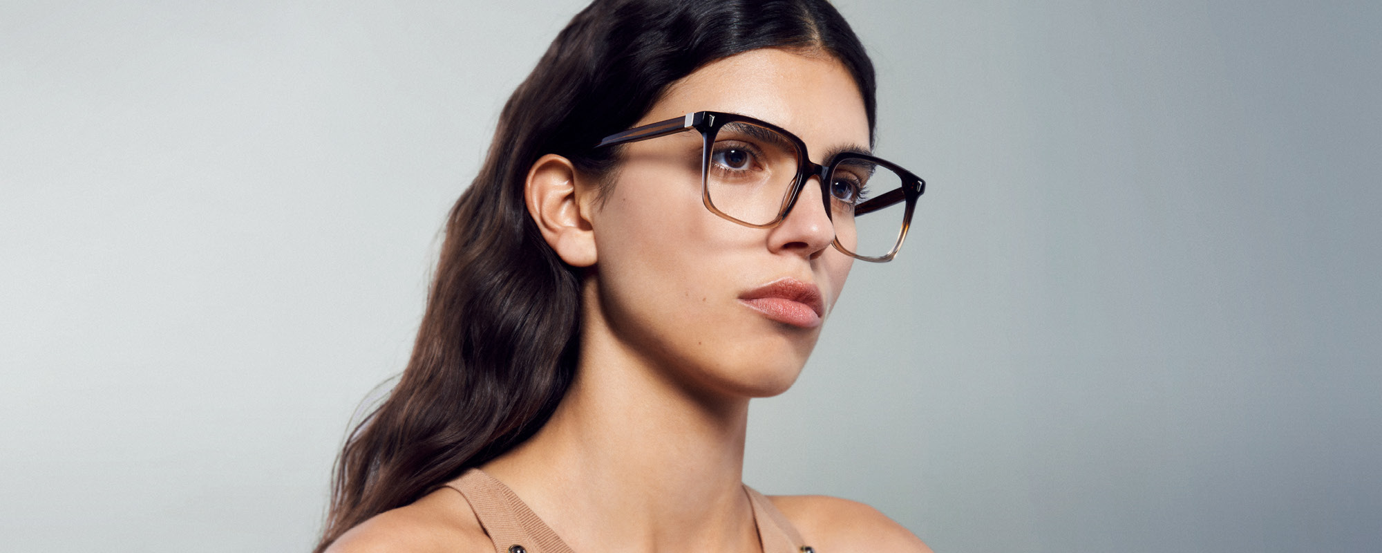 Model with glasses