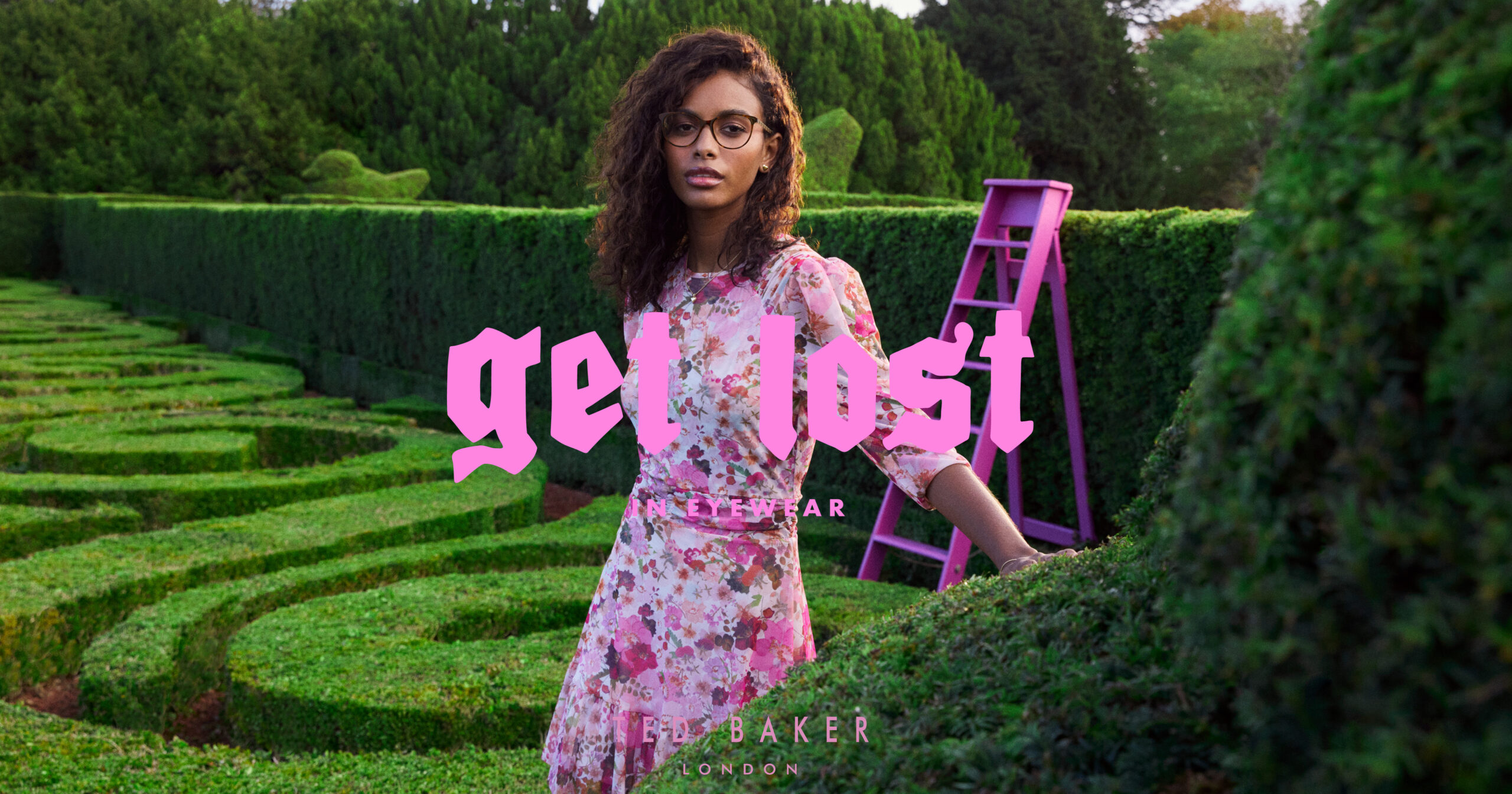 Ted Baker 'Get Lost in Eyewear' women's optical campaign image