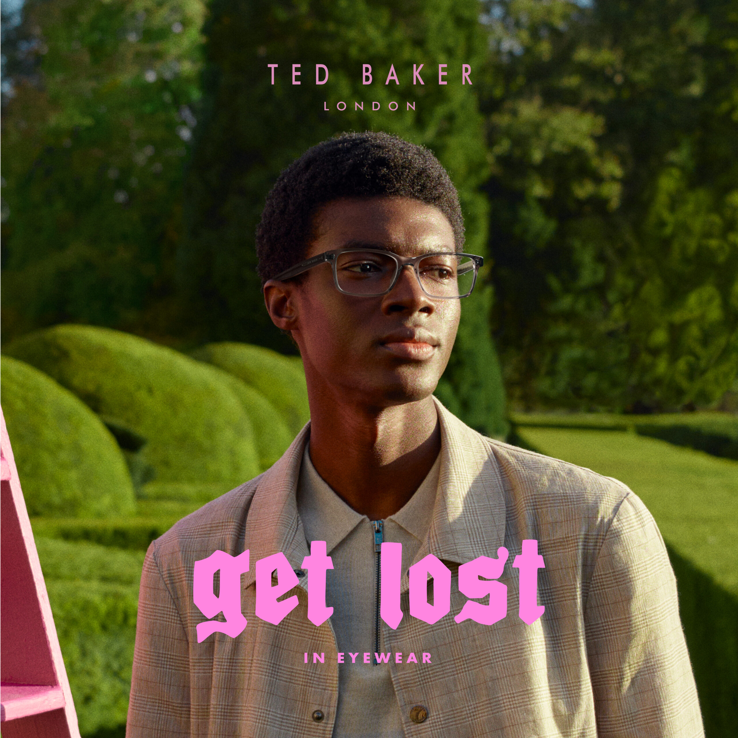 Ted Baker 'Get Lost in Eyewear' men's optical campaign image